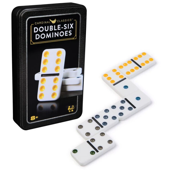 Spin Master Games, Cardinal Classics, Double Six Dominoes Set in Storage Tin - Modazone