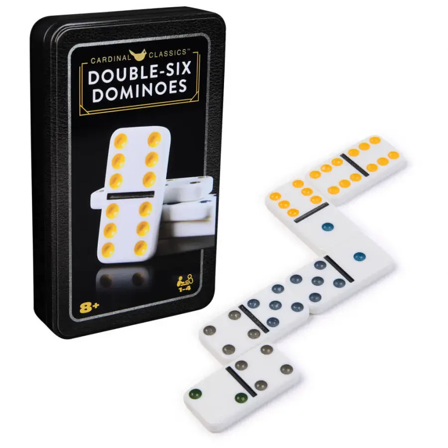 Spin Master Games, Cardinal Classics, Double Six Dominoes Set in Storage Tin - 1