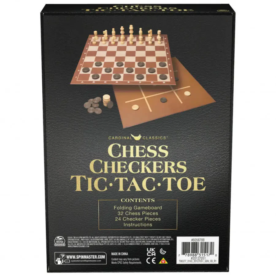 Spin Master Games, Chess Checkers and Tic-Tac-Toe Set, for Ages 6 and Up - 7