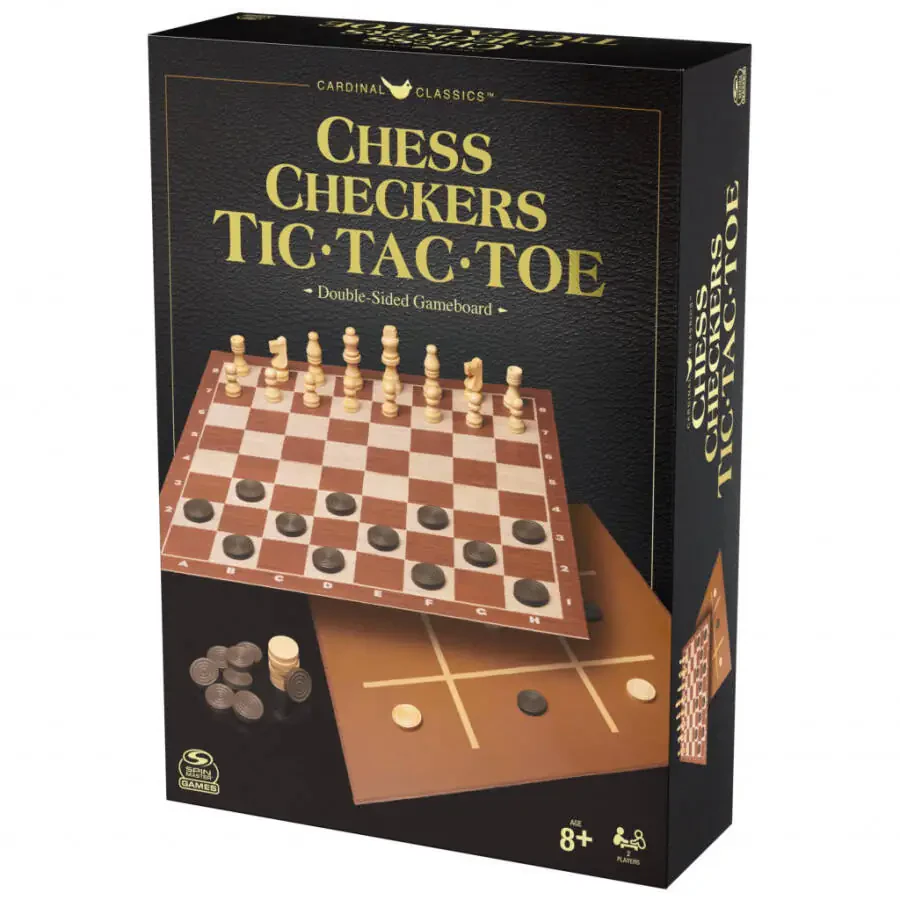 Spin Master Games, Chess Checkers and Tic-Tac-Toe Set, for Ages 6 and Up - 8