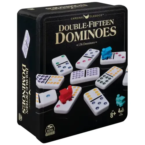 Spin Master Games, Classics Double Fifteen Dominoes Set in Storage Tin, for Ages 8+ - 3