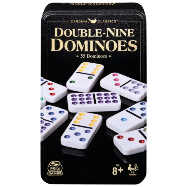 Spin Master Games, Classics Double Nine Dominoes Game Set in Storage Tin, for Ages 8+ - SPIN MASTER GAMES