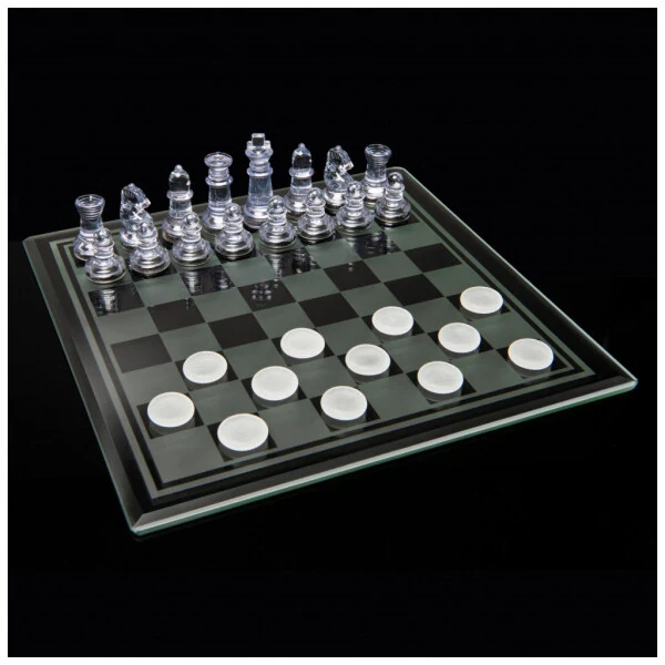 Spin Master Games, Clear Chess and Checkers Set with Glass Gameboard, for Ages 8+ - 3