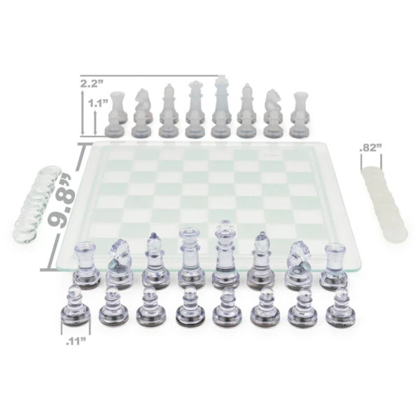 Spin Master Games, Clear Chess and Checkers Set with Glass Gameboard, for Ages 8+ - 4