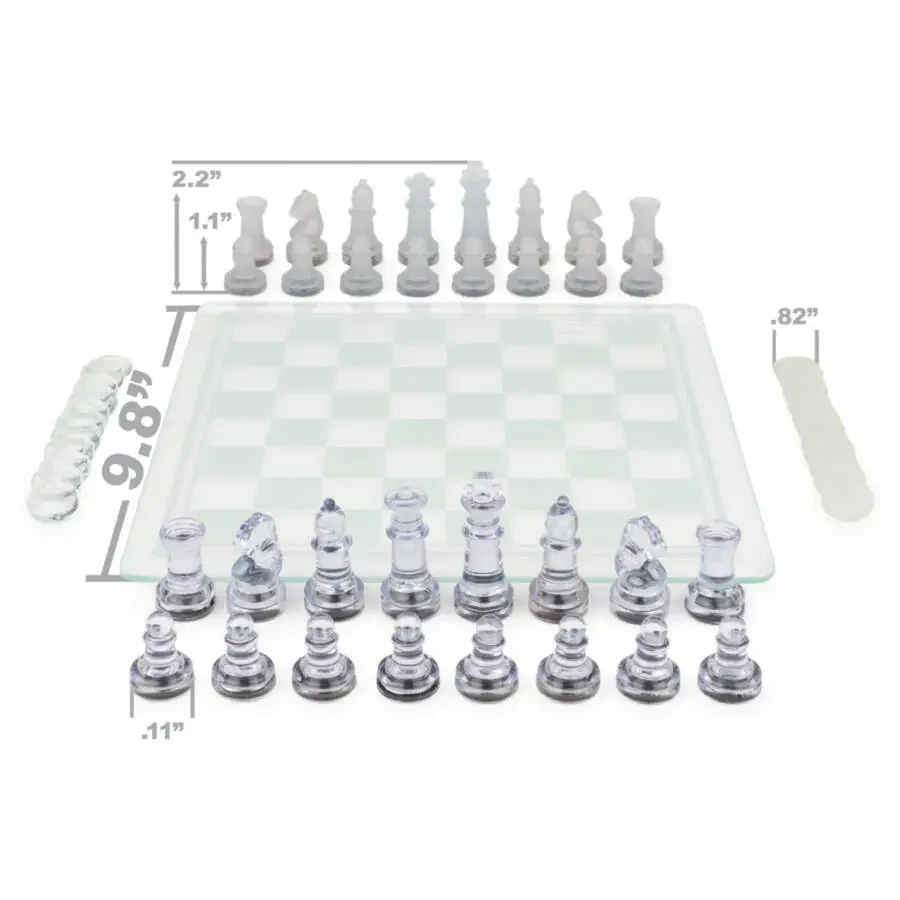 Spin Master Games, Clear Chess and Checkers Set with Glass Gameboard, for Ages 8+ - 4