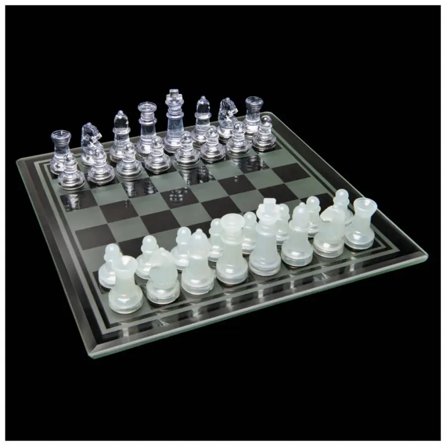 Spin Master Games, Clear Chess and Checkers Set with Glass Gameboard, for Ages 8+ - 6