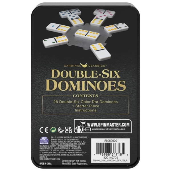 Spin Master Games, Double Six Dominoes Set in Storage Tin, for Ages 8+ - 6