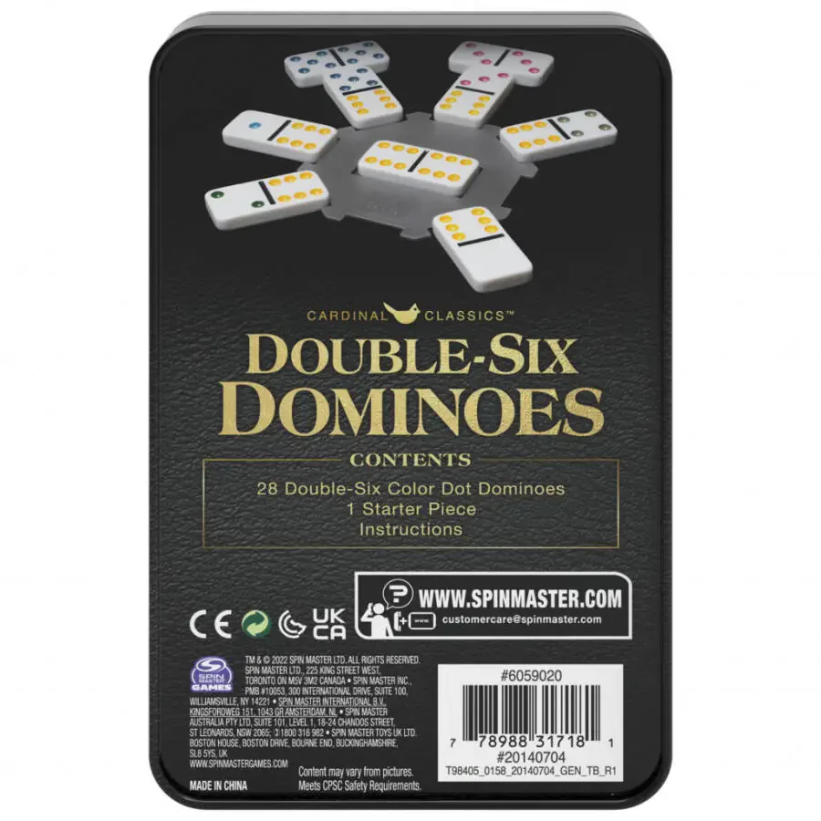 Spin Master Games, Double Six Dominoes Set in Storage Tin, for Ages 8+ - 6