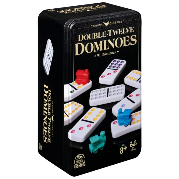 Spin Master Games, Double Twelve Dominoes Set в жестяной коробке для хранения, для детей от 8 лет - 7