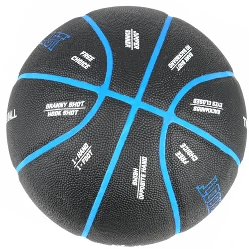 Spin-N-Shoot Basketball, Horse Game Ball with Gameplay Instructions, Indoor Outdoor Basketball for Women Boys and Girls, Official Size 6 (28.5''), Pump and Needle Included - 3