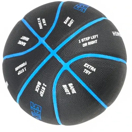 Spin-N-Shoot Basketball, Horse Game Ball with Gameplay Instructions, Indoor Outdoor Basketball for Women Boys and Girls, Official Size 6 (28.5''), Pump and Needle Included - 4