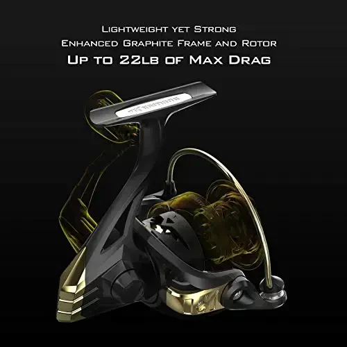 Спиннинг KastKing Valiant Eagle Gold - 6.2:1 Высокоскоростное передаточное число, спиннинг для пресноводной и морской рыбалки, более быстрая подмотка лески, шпуля для плетеной лески, 7+1 защищенных шарикоподшипников из нержавеющей стали - 4