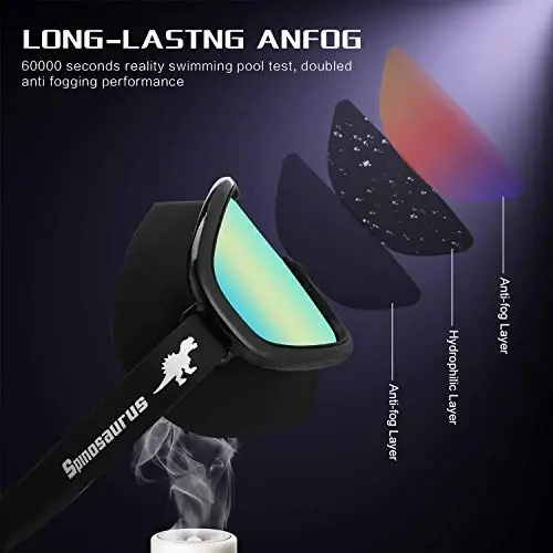 Spinosaurus Swim Goggles, Swimming Goggles-Fashionable Anti UV Anti Fog Wide Frame Swim Goggles for Adults - 4