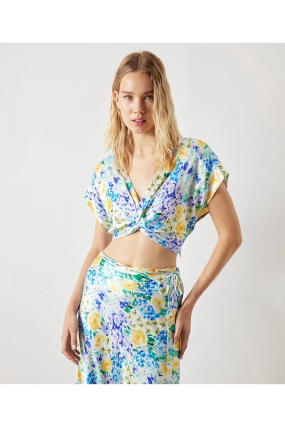 Spiral Flower Pattern Blouse - İPEKYOL (1)