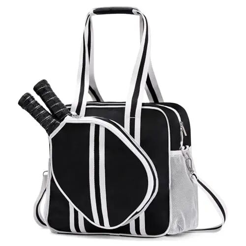 SPOENGRU Pickleball Bag, fermuar va sozlanishi mumkin bo'lgan yelka tasmasi bilan Pickleball Tote Bag - 1