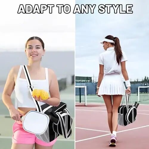 SPOENGRU Pickleball Bag, Pickleball Tote Bag with Zipper & Adjustable Shoulder Strap - 6