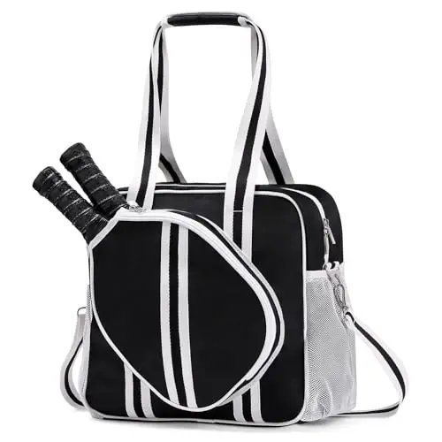 SPOENGRU Pickleball Bag, Pickleball Tote Bag with Zipper & Adjustable Shoulder Strap - SPOENGRU