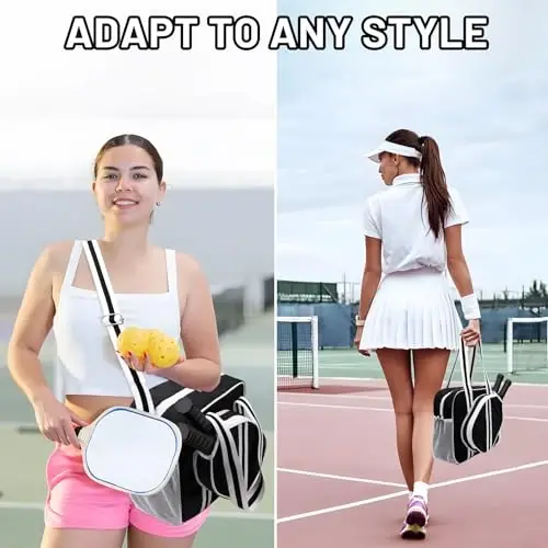 SPOENGRU Pickleball Sumkasi, Pickleball Raketka Yelkali Sumkasi, Fermuarli va Sozlanishi Yelka Tasmanli Pickleball Tote Sumkasi, Pickleball Raketkasi uchun, Ayollar va Erkaklar uchun Pickleball Sumkasi - 6