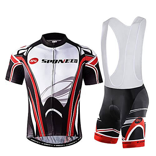 Sponeed Cycling Jersey Road Gel Padded Bib Shorts Moisture Wicking Cycling Uniform Short Bibs Wear size XL - 1