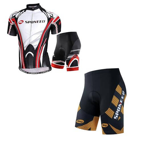 Sponeed Mens Padded Biking Shorts Cycling Men Jerseys Outdoor Biking Wear US M - 1