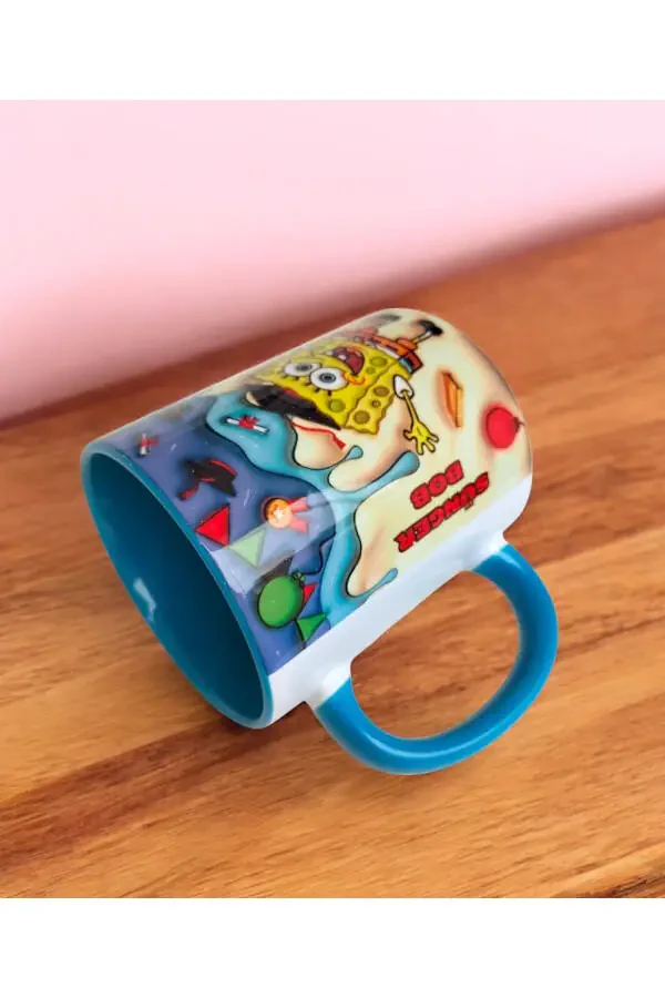 SpongeBob Dizayni Sovg'a Chashka - Tug'ilgan Kun Sovg'asi - Personaj Yozuvli Chashka - 5