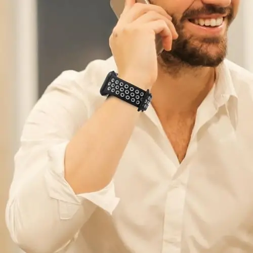 Sport Bands Compatible with Apple Watch Band 38mm 40mm 41mm 42mm 44mm 45mm 49mm for Women Men, Recycled Plastic Breathable Soft iWatch bands for iWatch Series 9 8 7 6 5 4 3 2 1 Ultra SE Ultra 2 - 6