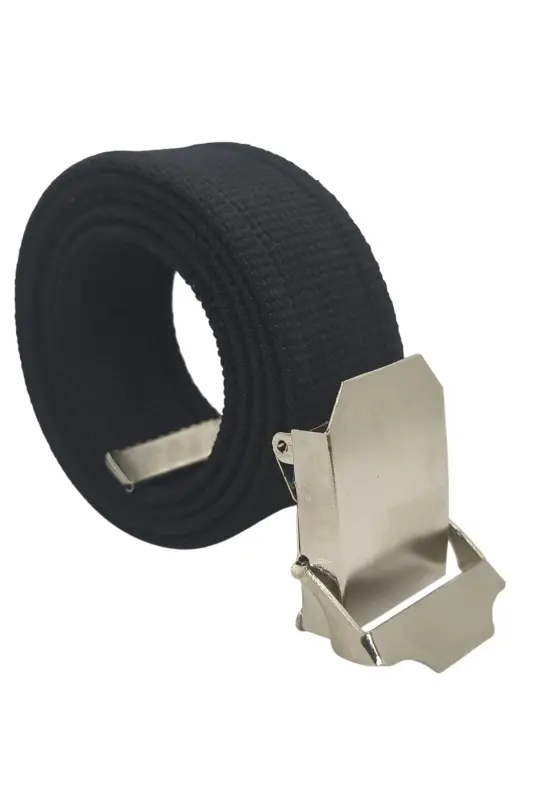 Spor Erkek Kemer Siyah 4 Cm Kot Ve Kanvas Için-GÜM.TK SİYAH - 3