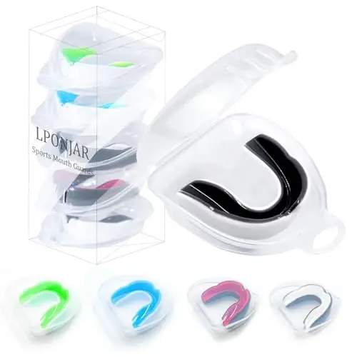 LPONJAR 5 Pack Toddler Kids Youth Moldable Sports Mouth Guard with Case | Mouthguard for Boys & Girls, Ideal for Football Lacrosse Hockey Basketball Boxing Soccer Taekwondo MMA Karate, Non-Braces - 7