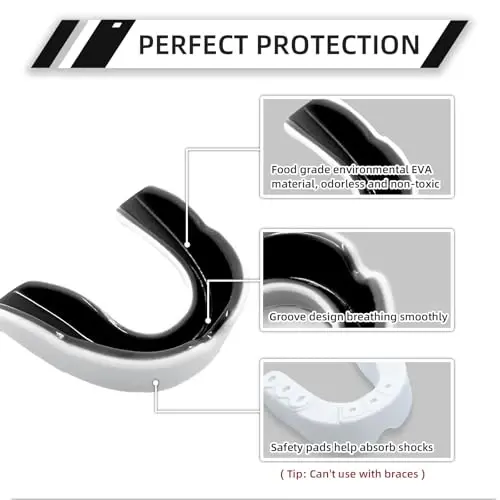 LPONJAR 5 Pack Toddler Kids Youth Moldable Sports Mouth Guard with Case | Mouthguard for Boys & Girls, Ideal for Football Lacrosse Hockey Basketball Boxing Soccer Taekwondo MMA Karate, Non-Braces - 8