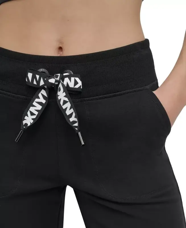 Women's Logo-Drawstring High-Rise Joggers - Black - 3
