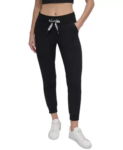 Women's Logo-Drawstring High-Rise Joggers - Black 
