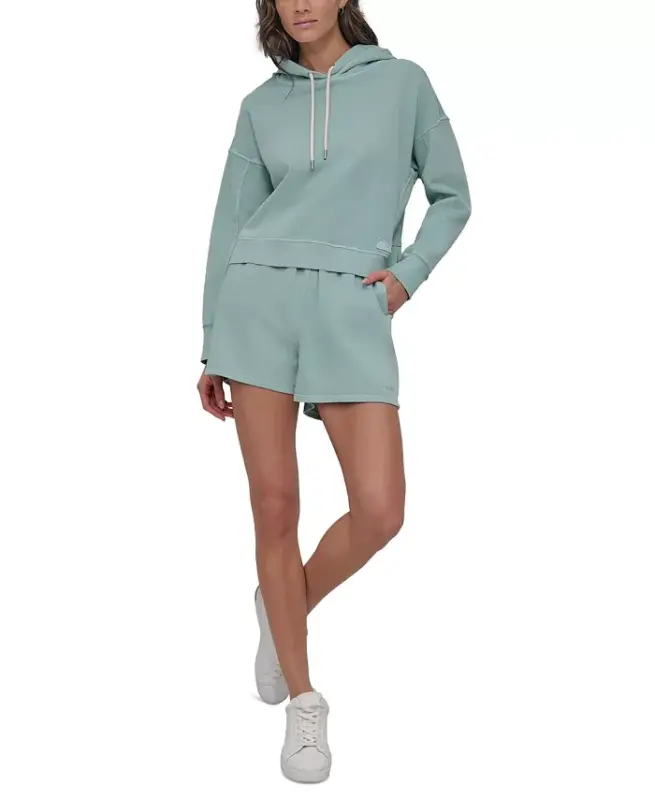 Sport Women's Cotton Embroidered Logo Pullover Hoodie - Mineral - 2
