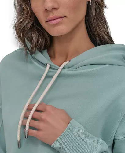 Sport Women's Cotton Embroidered Logo Pullover Hoodie - Mineral - 4