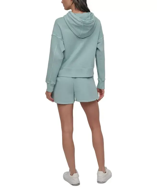 Sport Women's Cotton Embroidered Logo Pullover Hoodie - Mineral - 5