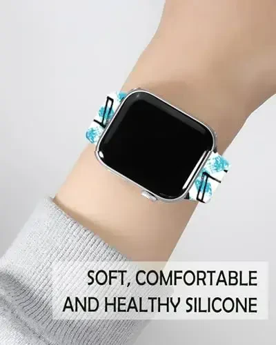 Sport Watch Bands Compatible with Apple Watch Band 38mm 40mm 41mm for Women Men, Adjustable Soft Silicone Replacement Smartwatch Wristband for iWatch Series 7 6 5 4 3 2 1 SE c - 3