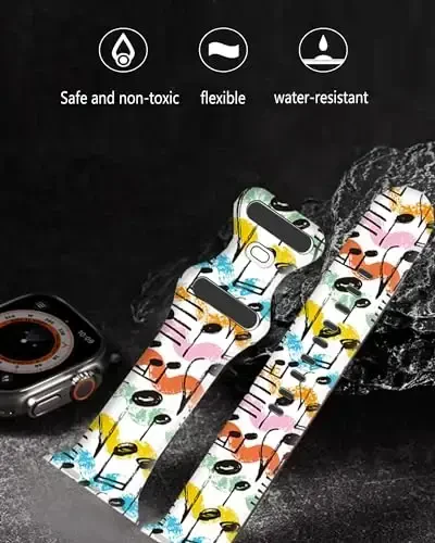 Sport Watch Bands Compatible with Apple Watch Band 38mm 40mm 41mm for Women Men, Adjustable Soft Silicone Replacement Smartwatch Wristband for iWatch Series 7 6 5 4 3 2 1 SE c - Bansutay (1)