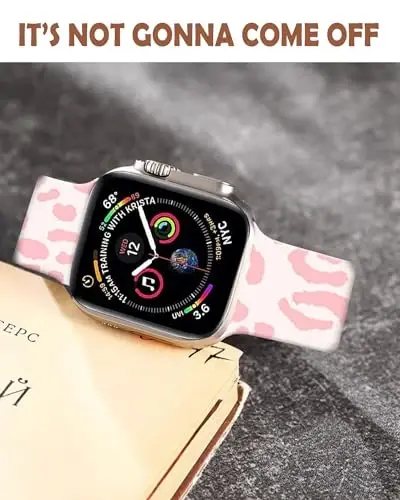 Sport Watch Bands Compatible with Apple Watch Band 38mm 40mm 41mm for Women Men, Adjustable Soft Silicone Replacement Smartwatch Wristband for iWatch Series 7 6 5 4 3 2 1 SE c - 6