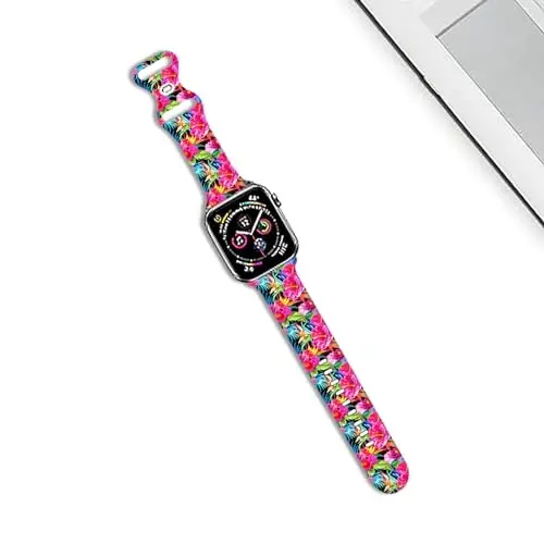 Sport Watch Bands Compatible with Apple Watch Band 38mm 40mm 41mm for Women Men, Adjustable Soft Silicone Replacement Smartwatch Wristband for iWatch Series 7 6 5 4 3 2 1 SE(daih) - IAMRAVER (1)