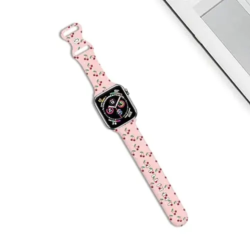 Sport Watch Bands Compatible with Apple Watch Band 38mm 40mm 41mm for Women Men, Adjustable Soft Silicone Replacement Smartwatch Wristband for iWatch Series 7 6 5 4 3 2 1 SE(daih) - SPORT (1)