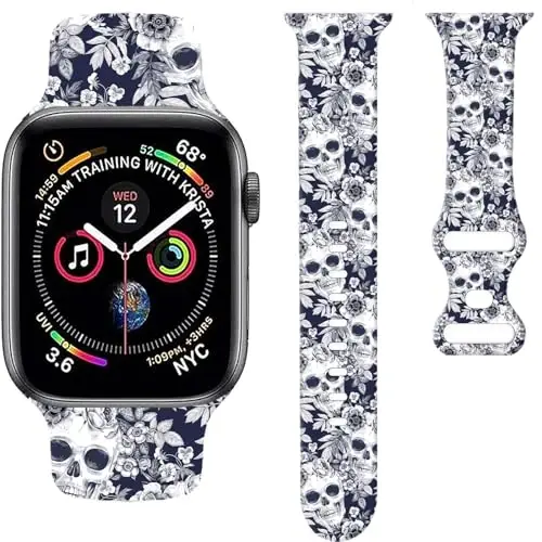 Sport Watch Bands Compatible with Apple Watch Band 38mm 40mm 41mm for Women Men, Adjustable Soft Silicone Replacement Smartwatch Wristband for iWatch Series 7 6 5 4 3 2 1 SE(daih) 