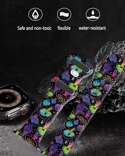 Sport Watch Bands Compatible with Apple Watch Band 38mm 40mm 41mm for Women Men, Adjustable Soft Silicone Replacement Smartwatch Wristband for iWatch Series 7 6 5 4 3 2 1 SE c - Bansutay (1)