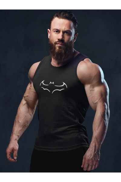 Sporcu Atleti - Yarasa Baskılı Spor Atlet Fitness Gym Tank Top - TREND ALİSSE