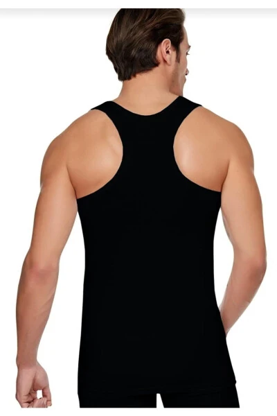 Sporcu Rambo Erkek Atlet Pamuklu 3 Lü Paket 0118-Siyah - 2