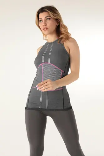 Sporcu Unisex Gym Seamless Dikişsiz T-shirt-GRİ - 4