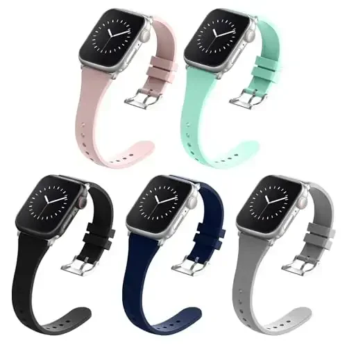 Sport Band Apple Watch 49mm 46mm 45mm 44mm 42mm 41mm 40mm 38mm bilan mos keladi, iWatch Series 11 10 9 8 7 6 5 4 3 2 1 SE Ultra ayollar erkaklar uchun klassik qisqichli yumshoq silikon almashtirish tasmasi - 1