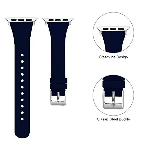 Sport Band Apple Watch 49mm 46mm 45mm 44mm 42mm 41mm 40mm 38mm bilan mos keladi, iWatch Series 11 10 9 8 7 6 5 4 3 2 1 SE Ultra ayollar erkaklar uchun klassik qisqichli yumshoq silikon almashtirish tasmasi - RECOPPA (1)