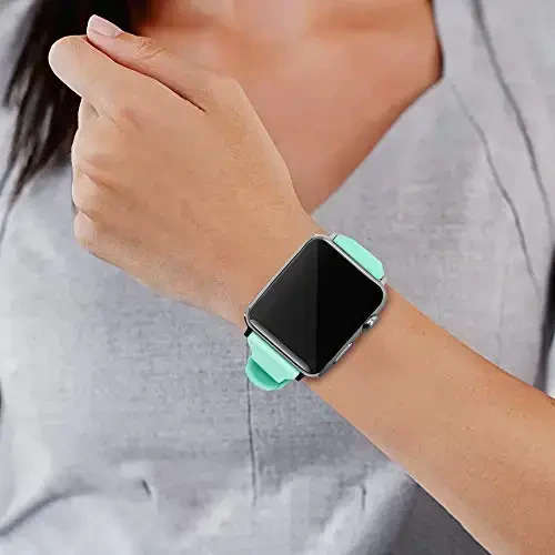 Sport Band Apple Watch 49mm 46mm 45mm 44mm 42mm 41mm 40mm 38mm bilan mos keladi, iWatch Series 11 10 9 8 7 6 5 4 3 2 1 SE Ultra ayollar erkaklar uchun klassik qisqichli yumshoq silikon almashtirish tasmasi - 5