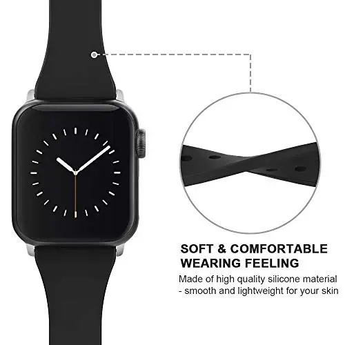 Sport Band Apple Watch 49mm 46mm 45mm 44mm 42mm 41mm 40mm 38mm bilan mos keladi, iWatch Series 11 10 9 8 7 6 5 4 3 2 1 SE Ultra ayollar erkaklar uchun klassik qisqichli yumshoq silikon almashtirish tasmasi - 3