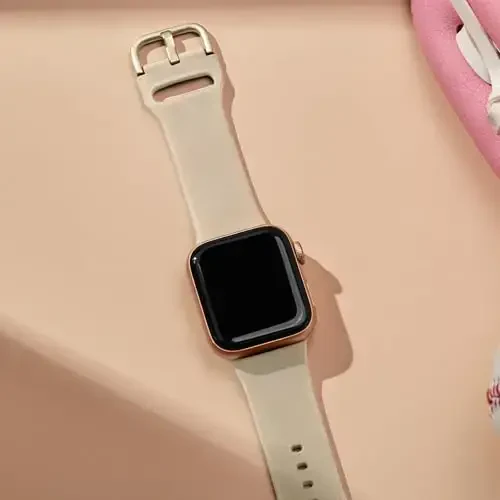 Sport Band Apple Watch Bands 49mm 46mm 45mm 44mm 42mm 41mm 40mm 38mm bilan mos keladi, iWatch Series 11 10 9 8 7 6 5 4 3 2 1 SE Ultra ayollar erkaklar uchun klassik qisqichli yumshoq silikon almashtirish tasmachasi - 4