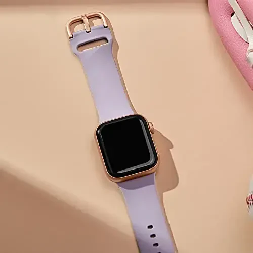 Sport Band Apple Watch Bands 49mm 46mm 45mm 44mm 42mm 41mm 40mm 38mm bilan mos keladi, iWatch Series 11 10 9 8 7 6 5 4 3 2 1 SE Ultra ayollar erkaklar uchun klassik qisqichli yumshoq silikon almashtirish tasmasi - RECOPPA (1)